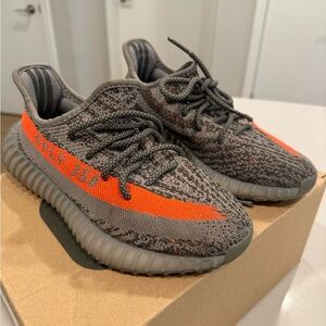 Yeezy Boost 350 in Gray and Orange